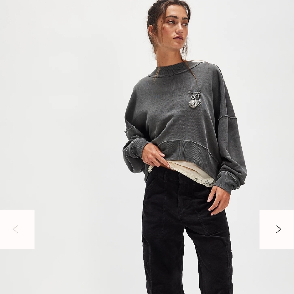 We The Free By Free People Hi-Lo Pullover In Black
